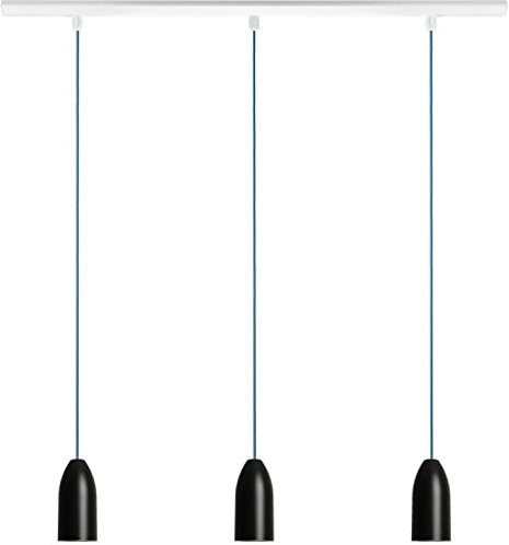 Buchenbusch urban design Esszimmerlampe 3 Flammen schwarz (33 Kabelfarben) langer Esstisch Tresen Beton-Optik edel handgefertigt blendet nicht black edition