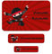 50 x Namensaufkleber personalisierte Sticker mit Wunschname Klebeetiketten zum Markieren Stifte Hefte mit Kinder Name Schule Kindergarten Aufkleber Set (08 Ninja)