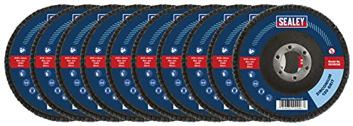 Sealey Zirconium Flap Discs, Size/Bore; Ø115/Ø22mm, 120Grit - Pack of 10 - FD11512010