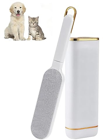 Fusselbürsten, Bürste Haarentferner, Fusselbürste Tierhaare, Tierhaarentferner, Reinigungsbiirste Fiir Tierhaar, Mit Doppelseitiger Fusselbürste und Selbstreinigender Basis, Möbeln und Textilien