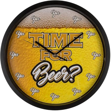 Out of the blue Deko-Objekt/Wanduhr Bedruckt mit Time for Beer? / Durchmesser: 29 cm