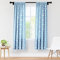 Encasa Homes Lot de 2 rideaux de fenêtre imprimés en polyester semi-transparent avec embrasse Ne rétrécissent pas et lavables en machine 140 x 183 cm Bleu dollar