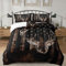 Bedbay Bettwäsche-Set mit amerikanischer Flagge, Hirsch, Jagd, Jäger, Bettwäsche-Set, Hirschgeweih, Tier, Camouflage, bedruckt, weiche Mikrofaser, 3-teiliges California-King-Bettwäsche-Set (Hirsch,