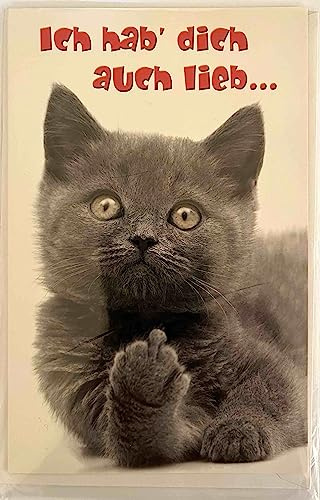 Generisch Karte mit Umschlag - Katzenmotive (Katze - Ich hab dich auch lieb)