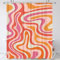 LIGHTINHOME Duschvorhang, extra lang, 183 x 248 cm (B x H), 70er-Jahre-Stil, modern, Orange, groovig, Retro, niedlich, Hippie, flippig, Wirbel, ästhetischer Stoff, wasserdicht, Polyester, mit Haken