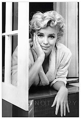 Leinwand-Poster, Motiv: Marilyn Monroe, New York 1954, Marilyn Monroe lehnt sich aus einem Fenster, Wandkunst, Dekordruck, Bild Gemälde für Wohnzimmer, Schlafzimmer, Dekoration, ungerahmt, 20 x 30 cm