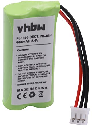 vhbw 1x Akku kompatibel mit Philips 215 Quattro, DECT 315, Dect 211 Duo, Dect 215 Duo, T356, T372 schnurlos Festnetz Telefon (700 mAh, 2,4 V, NiMH) - Ersatz für 2HR-AAAU