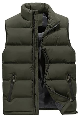JUTOO Westen Herren, Winter Leichte Weste Winddicht Zip Outdoor Casual Warme Jacke Ärmellose Sweatshirt Herren Mit Kapuze Daunenweste Für Jagd Daunen Schwarz Steppjacke (L, Army Green)