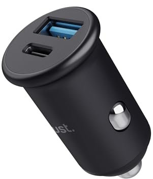 Trust Maxo 38W PD Mini Car Charger Adapter, 20W USB-C PD Port and 18W USB-A QC3 Port, Car Cigarette Lighter USB Socket Fast Charger for iPhone 15 14 13 12 Pro Max Samsung Galaxy s23 s22 s21 Huawei