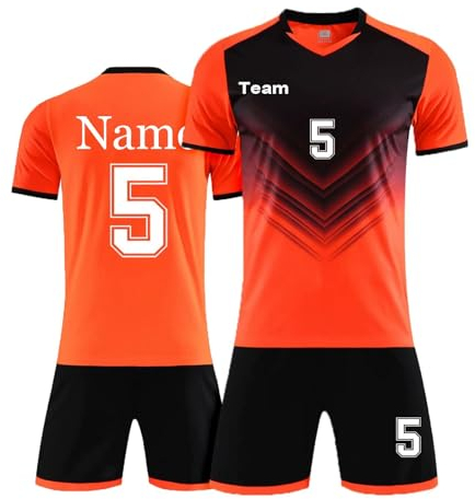 HGWOPGASD Benutzerdefiniert Trikot T-Shirt und Shorts 2 Teiliges Set Fußballtrikot Adult Kinder Personalisierte Fußballtrikots F01 M