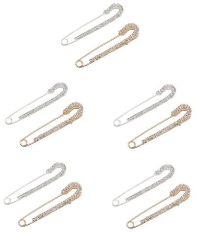 SAFIGLE 10 Stk Anti-rauch-stift Groß Stoff Damenschmuck Ansteckblume-kit Kleiderschutzverschlüsse Damen Pullover Anzugnadel Dekorative Nägel Doppelkopf Kristall Frau