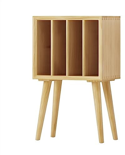 Vinyl Record Storage Record Player Stand, Vinyl Record Storage Table Display Holder wth 4 Cabinets, Retro Pine Turntable Stand, Nightstand for Bedroom, Living Room, Office Record Crate ( Color : C )