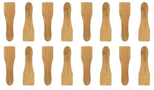 Natural Bamboo Scrapers Raclette Spatulas 16pcs