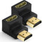 AXFEE 2 Piezas Adaptador HDMI Macho a HDMI Hembra, HDMI Adaptador en Soporte 8K/4K UHD, Macho a Hembra 90 Grados, Alargador hdmi para Laptops, Tablets, Camcorders, Monitors and TV