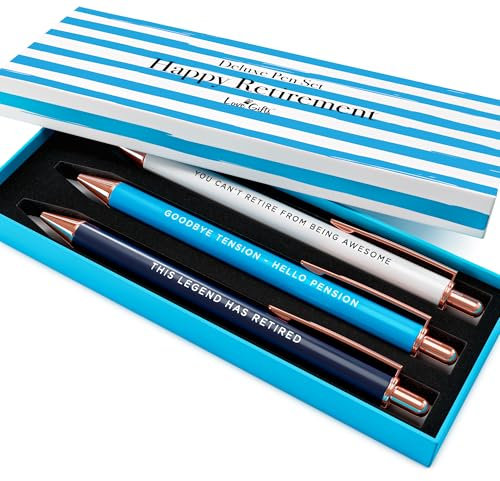 LOVE GIFTS®: A Funny Retirement Gift, Containing 3 Novelty Ballpoint Pens With Amusing Retirement Quotes, Beautifully Packaged And Sold By An UK Award Winning Retailer
