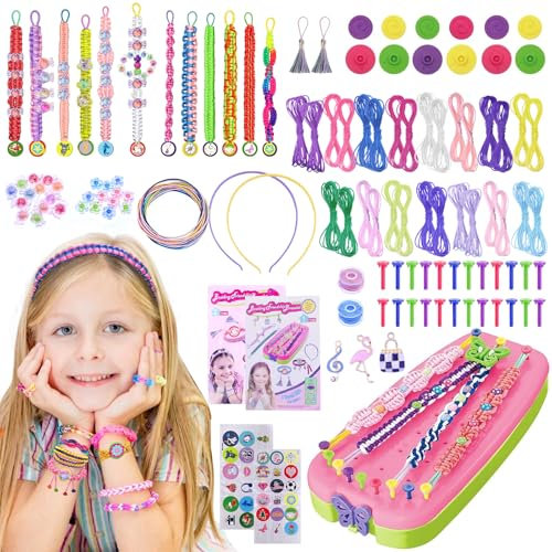 HOVIBU Kit per Braccialetti fai da te Ragazza, Crea Braccialetti Artigianali Intrecciati per Bambina, DIY Kit Amicizia Bracciali, Regalo di Compleanno Natale per Bambina 6 7 8 9 10 11 12 Anni
