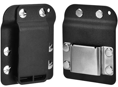 VZU Drill Holder Belt Clip for Cordless Drill, Drill Holster for Belts Up to 2 Inch, Clip-On Tool Belt Drill Holder, Stainless Steel Hook Electric Drill Tape Measure Drill Belt Holder