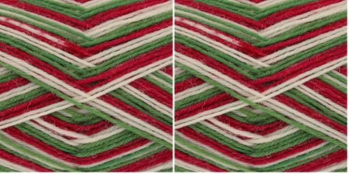 King Cole 783408 Zig Zag 4Ply Christmas Yarn - 420M, 100g (Pack of 2)