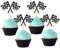 24 Stück Checkered Rennen Flagge Cupcake Toppers Glitzer Rennwagen Ziellinie Kuchen Deko Checkered Flag Tortendeko für Rennwagen Flaggen Thema Baby Dusche Geburtstag Party Cupcake Dekorationen