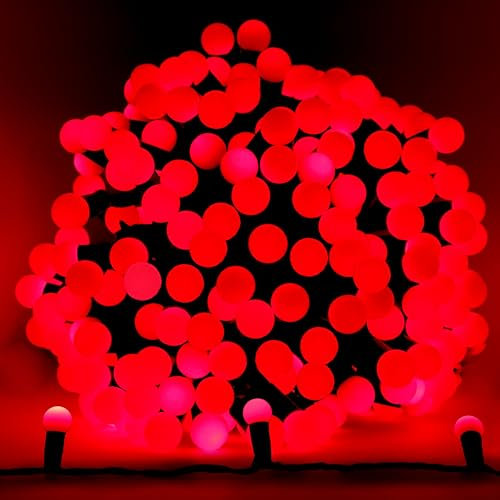 Christmas Concepts® 300 30m/98ft Red LED Berry Lights with 8 Function Controller - Indoor/Outdoor - Energy Efficient A++ - Christmas Lights