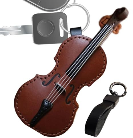 yybng Leder-Schlüsselanhänger Für Violine, Musikinstrument-Schlüsselanhänger, Leder-Geigen-Schlüsselanhänger, Schlüsselanhänger-Anhänger, Musikinstrument-Schlüsselanhänger Für Musikliebhaber