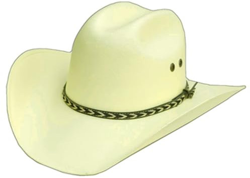 Modestone Sombrero tradicional de vaquero de paja rodeo, agujeros de ventilación, color blanco roto pálido, Blanco crudo, 7 5/8