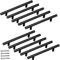 NathrBTV 10 Pieces Kitchen Handles 128 mm, Black Stainless Steel Cabinet Handles with Screws for Kitchen Furniture Doors Drawers – Length: 200 mm
