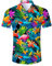 Belovecol Chemise hawaïenne à Manches Courtes pour Homme - Chemise de fête décontractée - Flamant Rose Boutonnée sans Repassage - Chemise hawaïenne à Manches Courtes - M