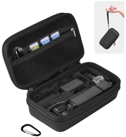 BRDRC Osmo Pocket 3 Tasche, Tragbarer Aufbewahrungs Koffer, Carrying Case kompakte Reiseschutz Tasche für DJI Osmo Pocket 3 Creator Combo Zubehör (Schwarz)