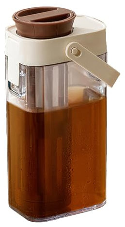 helada – Jarra de cerveza fría, tarro de filtro de café de vidrio | Olla infusora de té reutilizable, jarra hermética, herramienta barissta fácil de usar para encimera de cocina, preparación