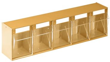 eurokraft | Klappkasten-System | pastellgelb | Polystyrol | HxBxT 164 x 600 x 133 mm | 5 Kästen