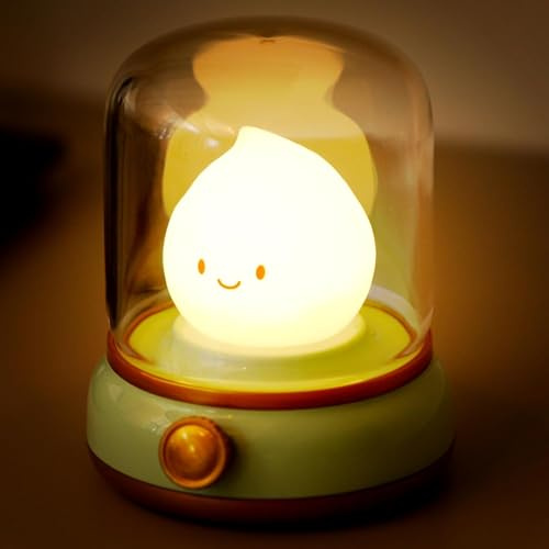 SEESUU Flammen-Nachtlicht für Kinder,Wiederaufladbares kabelloses Nachtlicht,2 Modi Warmes Gelbes Licht und Kerzenlicht, Campinglampe, Nachtlicht für ein Mädchenzimmer
