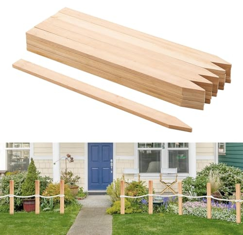 VEVOR Wooden Garden Stakes, 25 Pcs 24 x 0.5 x1.5 in Survey Grading Stakes, Garden Ground Stake with Sharp Point, Fir Wood Plant Support Stake, Sign Posts for Silt Fence Backyard Boundaries Baselines