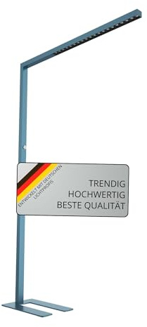 realLED Officeflow LED Büro Stehleuchte 60W 8400lm | dimmbar über Drehregler | UGR <13 blendfrei | 4000K neutralweiß | blau | Bildschirmarbeitsplatz geeignet | 140 lm/W