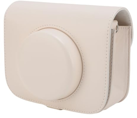 Zunate Popoto Stoßfeste, Schützende Kleine Kameratasche mit Abnehmbarer Oberer Abdeckung für den Täglichen Gebrauch und Outdoor-Fotografie, PU-Kameratasche für Kreative Inspiration, Ideale (White)