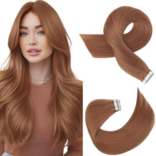 Moresoo Tape Extensions Echthaar Kupfer Glattes Kurzes 30 cm 20pcs 30g | Remy Echthaar, Seidig Weich, Unsichtbarer Übergang, Für Dünnes Haar, Natürliche Haarverlängerung