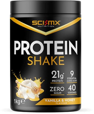 SCI-MX Protein Shake • Vanilla + Honey Flavour • 1kg • Vegan • Zero Sugar | SCI-MX Protein Shake • Vanilla & Honey Flavour • Vegan Protein Drink • Zero Sugar • High Protein Support