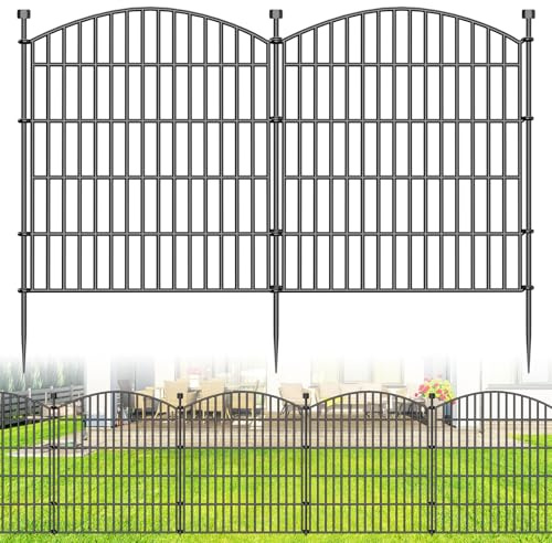 Decorative Garden Fence, 5 Panels - 81.3 cm (H) x 3.6 m (L) No Dig Dog Fence Outdoor for Yard, Rustproof Tall Garden Fencecing Panels, Animal Barrier Suitable for Yard Border, Patio, and Outdoor Use