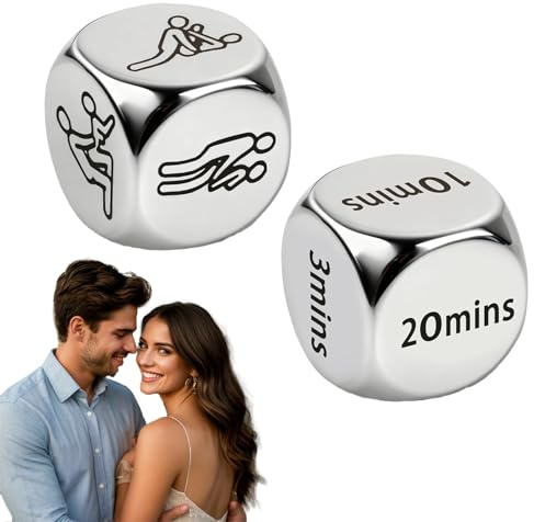 2 Stück Sex Würfel Set,Sex Würfel Paar,Geschenke Für Männer Frauen Partner Ehefrau,Sexstellungen Für Paare,Erotikwürfel Sexstellungen Lehrbuch Für Paare,Valentinstagsgeschenk Für Ihn Sie,Edelstahl