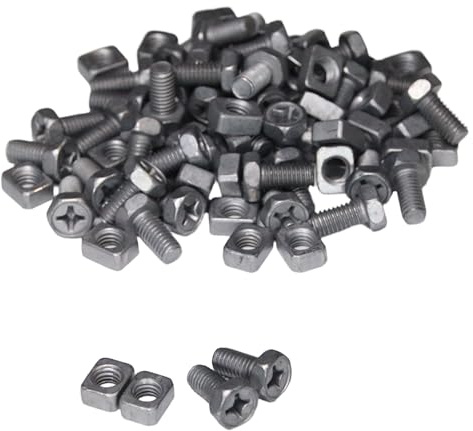 Viti/morsetti di ricambio IONI M6, viti per batteria scooter e batteria moto, viti + dadi, 6 mm (50 pezzi/25 set (50 viti e 50 dadi)