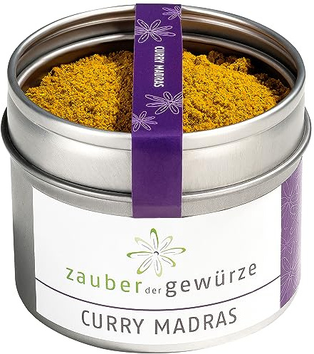 Zauber der Gewürze Curry Madras, leicht scharfes Curry-Pulver, aromatische indische Curry Gewürzmischung, auch für Currywurst-Sauce und Curry-Paste, 50 g