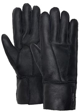 HORZE Lammfell Reithandschuhe Lana, Schwarz, 7