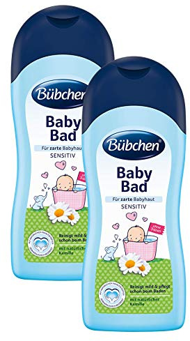 Bübchen Baby Bad, sensitiver Baby Badezusatz mit natürlicher Kamille, Menge: 2 x 1 L