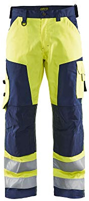 Blaklader 15661811 Hochwertige Arbeitshose Ohne Nageltaschen, Gelb/Marine, grootte D100