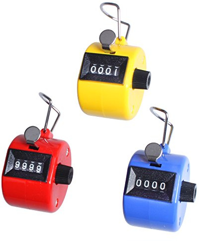 Ewinever® Klicker, Hand-Zähler aus ABS-Material, vierstellig, Buddha-Zahlen, Golf, 3 Stück