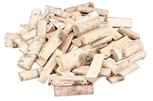 NaDeco Birkenstamm Stücke halbiert, Länge ca.12 cm, Durchmesser ca. 3 cm, verpackt im Netz mit 1kg | Birkenholz | Birkenzweige | Birkenäste | Deko Zweige | Dekoäste| Holzdeko | Birkenstamm Deko