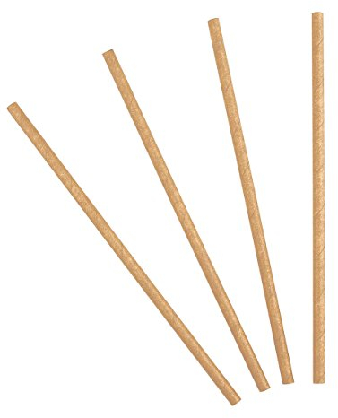 20 Pailles en carton de couleur kraft 20 cm - Marron - Taille Unique