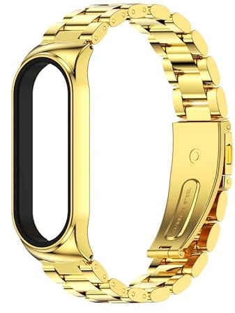 PINHEN Kompatibel mit Xiaomi Mi Band 6 Armband - Edelstahl Metall Trageschlaufe Ersatz für Xiaomi Smart Band 6/5/4/3 Smart MiBand Zubehör mit Metallrahmen