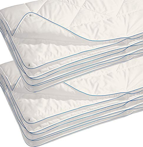 Irisette Vier-Jahreszeiten-Bett 2er-Pack 100% Schurwolle weiß Größe 135x200 cm