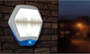 Odyssey backlit external intruder alarm sounder White frame with blue lens